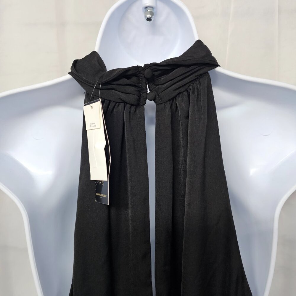 Banana Republic Dress Black Shift Midi Whimsigoth Minimalist Choker L NWT - Picture 7 of 11